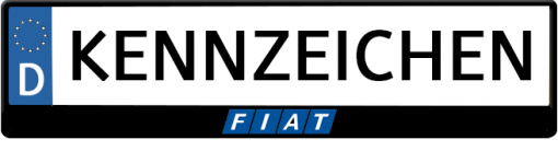 Fiat-mitte-blau-kennzeichenhalter